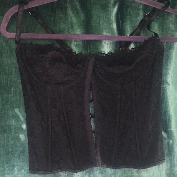 Lace up Black Lace Corset Top adjustable straps SHEIN Medium Gothcore Fairycore - Picture 5 of 9